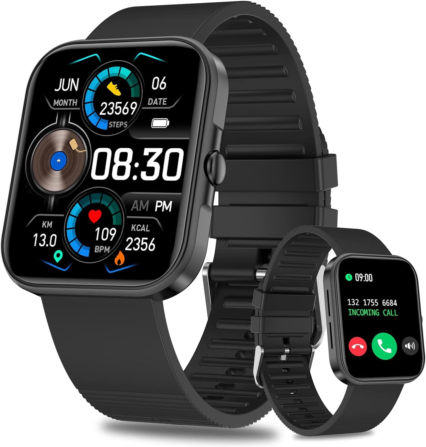 Smartwatch for Men (Dial/Call Response) IP67 Waterproof Black