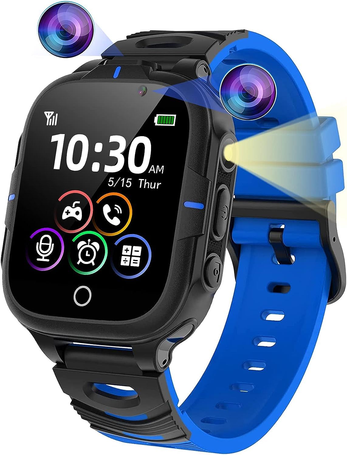Vendos85 Kids Smartwatch with 24 Educational Games - Blue Black