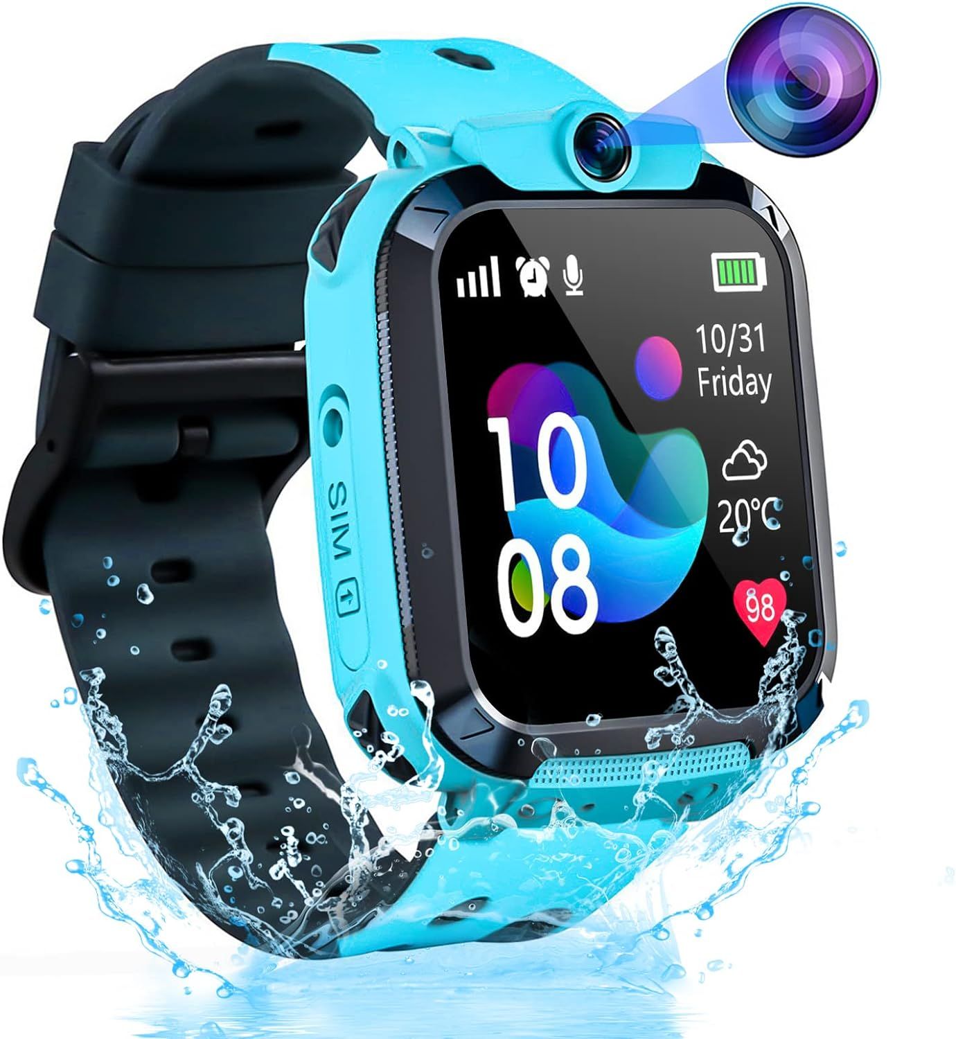 Reloj conectado para niños con GPS y luz SOS azul