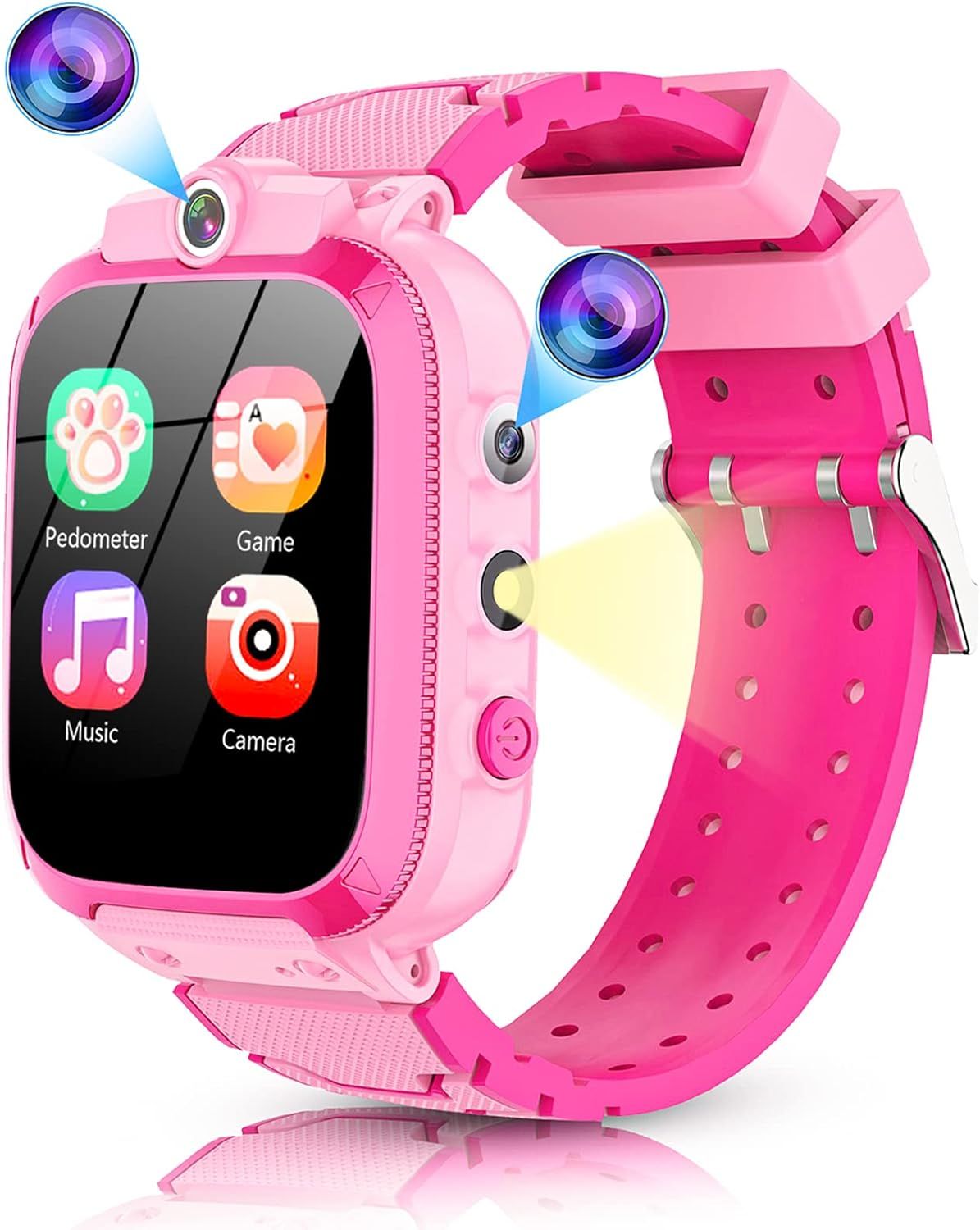 Kid's Smart Watch with 16 Games, Music, Pedometer, Calories - Pink