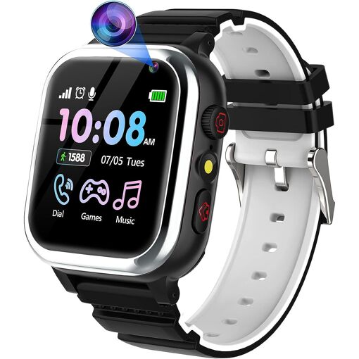 Kid's Smartwatch with 26 Educational Games - SOS Black
