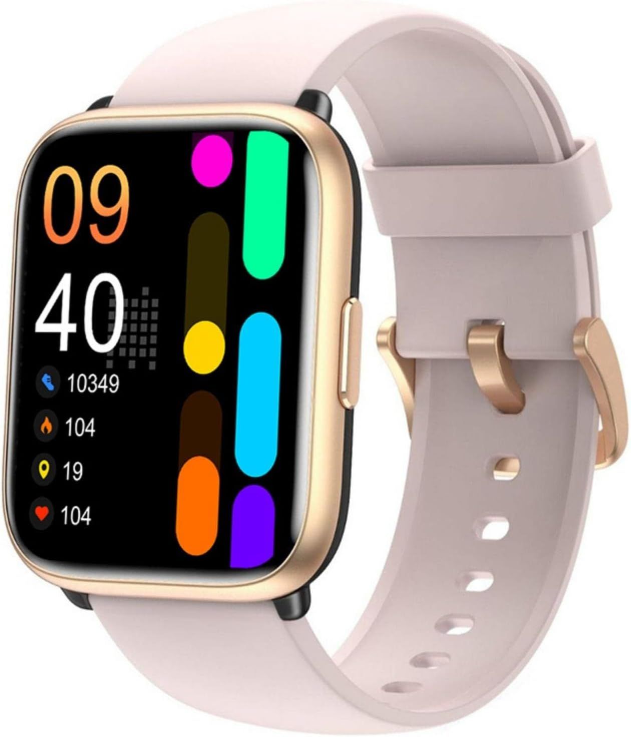 Connected Watch with Bluetooth Calling, 1.7'' Sport Smartwatch Heart Rate Monitor Pink