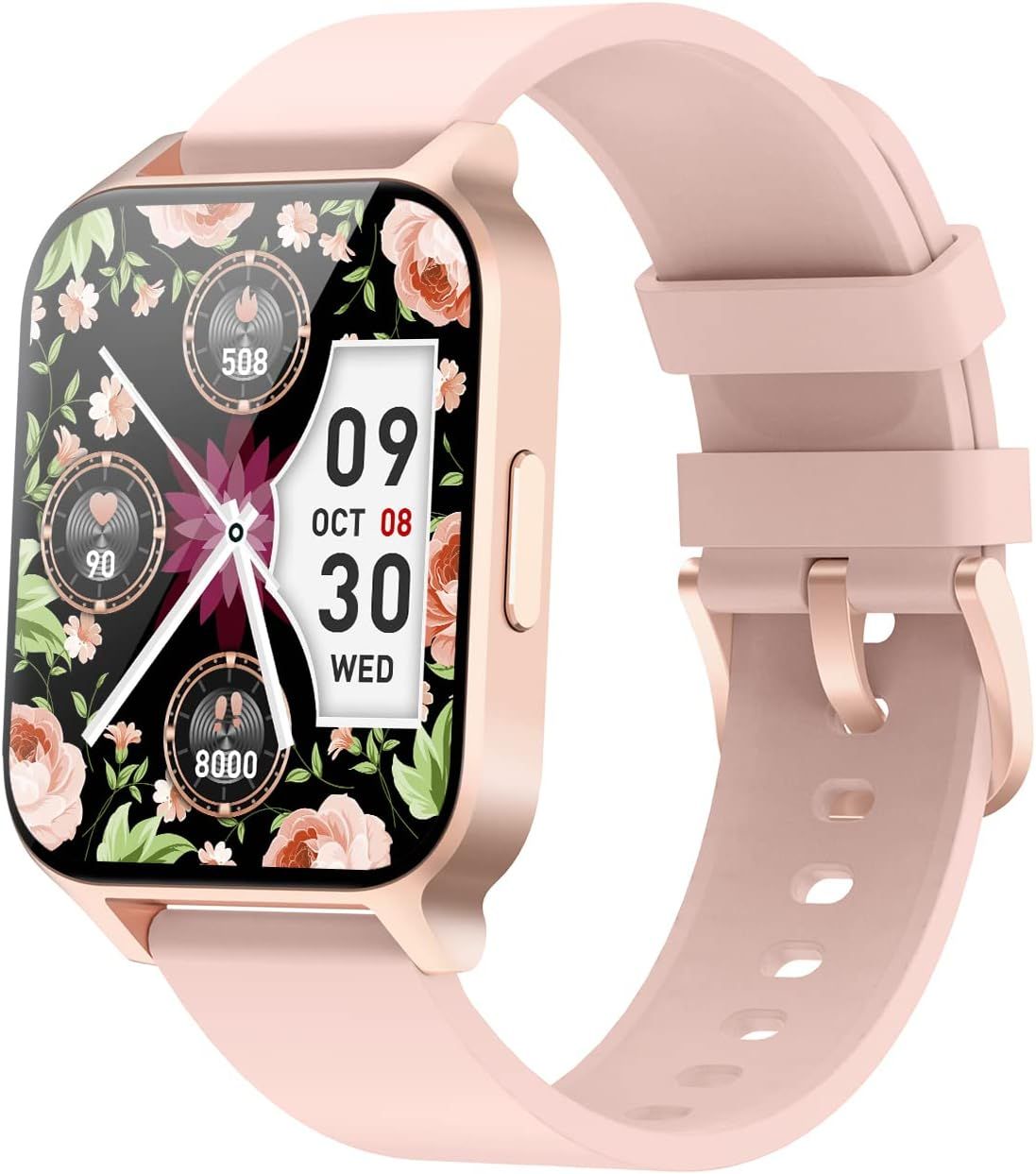 Vendos85 Women's Smartwatch with Pedometer, Heart Rate Monitor, Oxygen Saturation Meter, Waterproof (Rose)