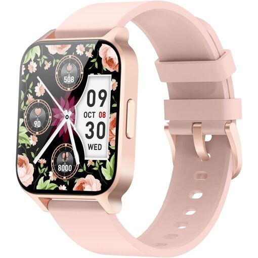 Monre connectée femme Vendos85 avec podomètre, moniteur de fréquence cardiaque, oxymètre, étanche (rose)