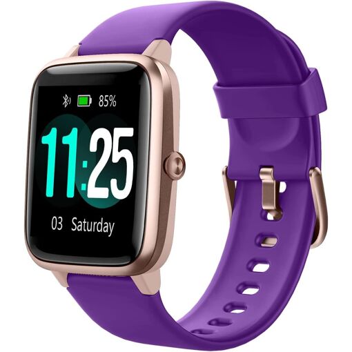 Vendos85 Smartwatch: Women's & Men's Connected Watch with Bluetooth, Podometer, Violet