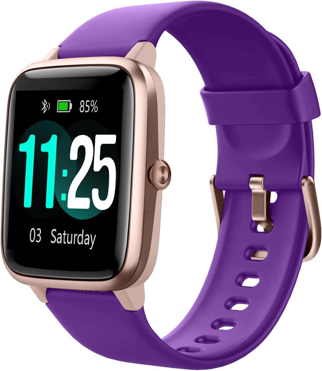 Reloj inteligente Vendos85 para hombre y mujer con Bluetooth, podómetro, violeta
