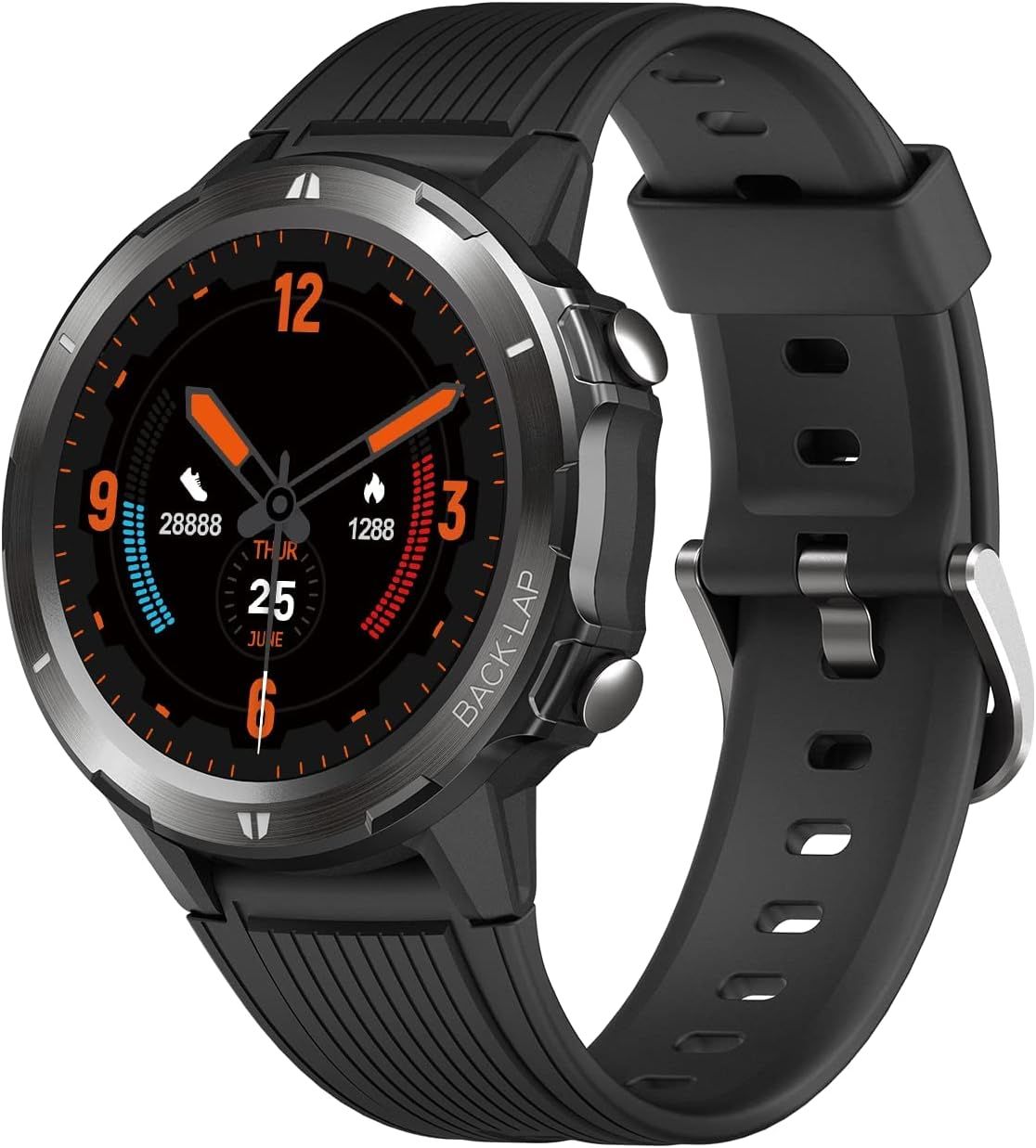 Reloj inteligente circular para hombres Vendos85 - reloj deportivo con monitor de frecuencia cardíaca, resistente al agua IP68, 12 modos deportivos, seguimiento del sueño