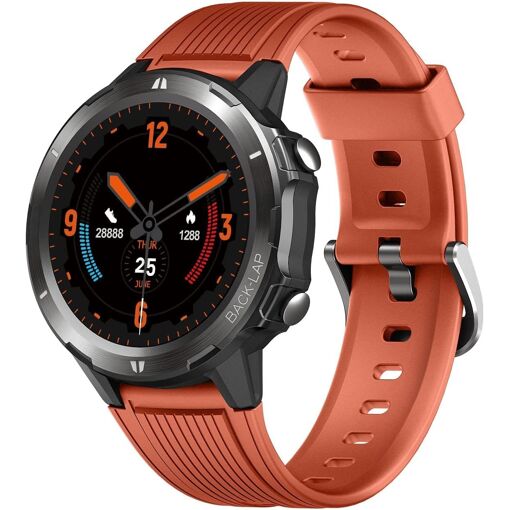Vendos85 Round Smartwatch Men's Sport Watch with Heart Rate Monitor, IP68 Waterproof, Orange (12 Sports Modes, 24/7 Heart Rate Tracking, Sleep Monitoring)