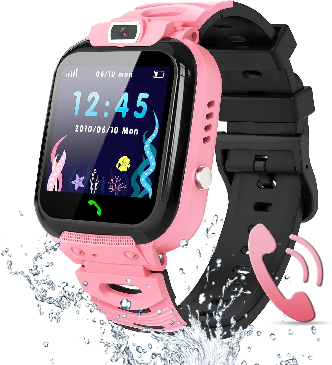 Kids GPS Smartwatch with Voice Calls and Chat - Waterproof Pink