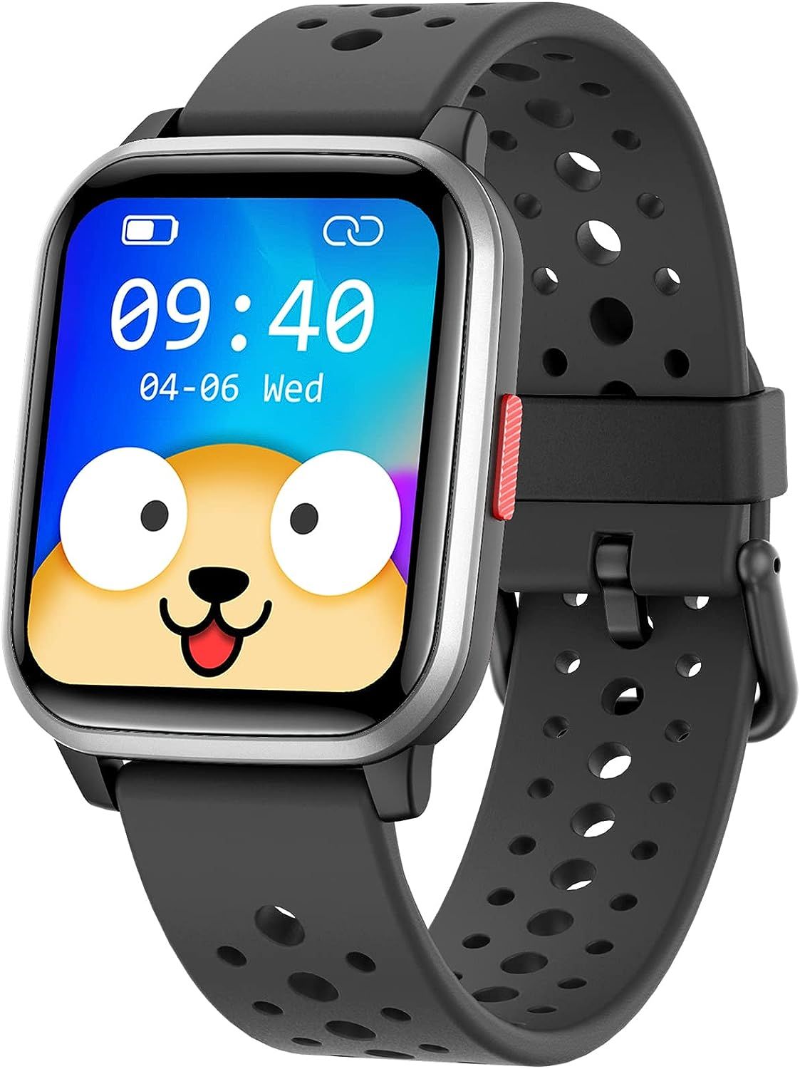 Reloj inteligente para niños, resistente al agua IP68 rastreador de forma física para niños con podómetro Negro