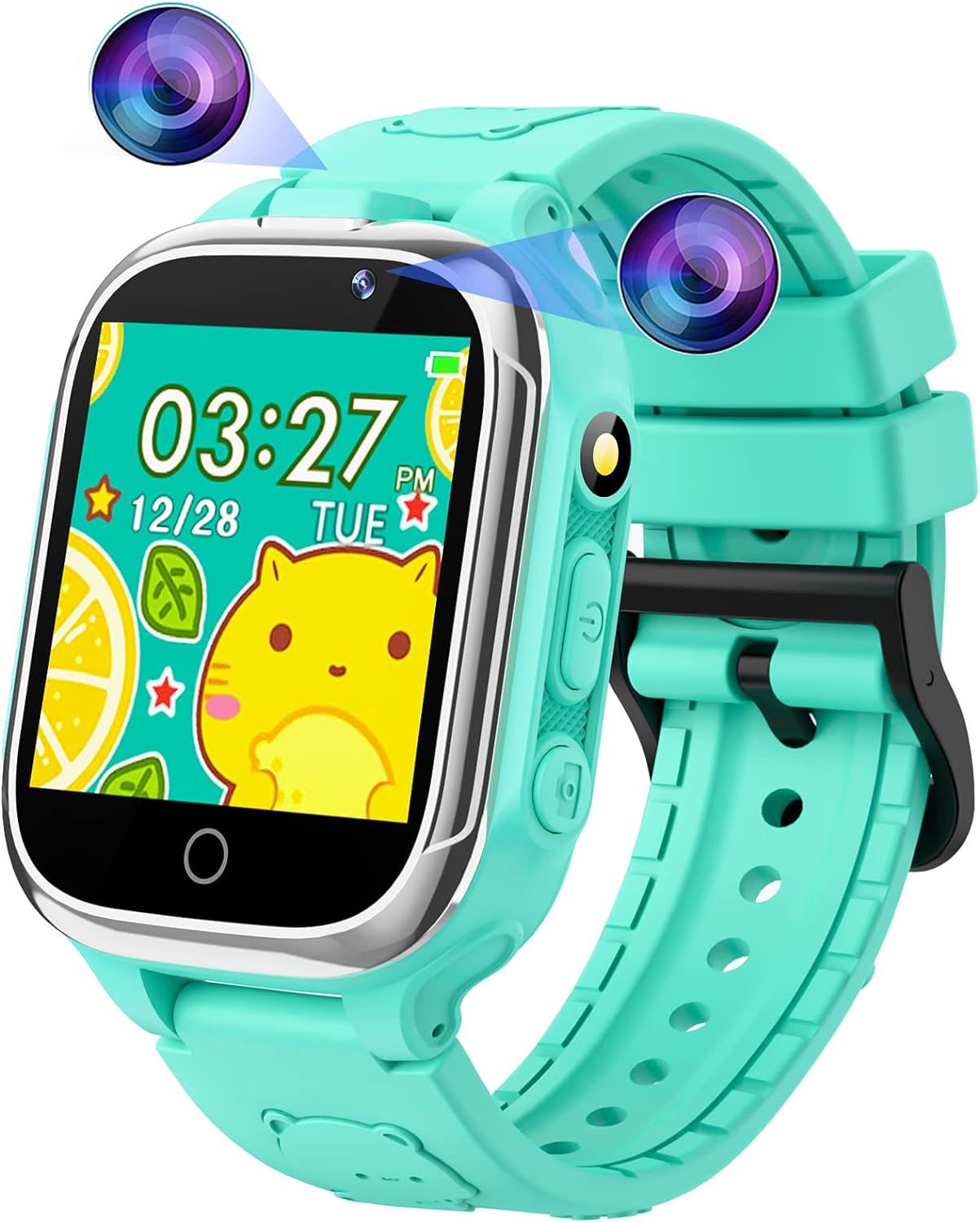 Vendos85 Kids Smartwatch with 24 Games, Podometer, Calorie Tracker & 2 Cameras (Green)