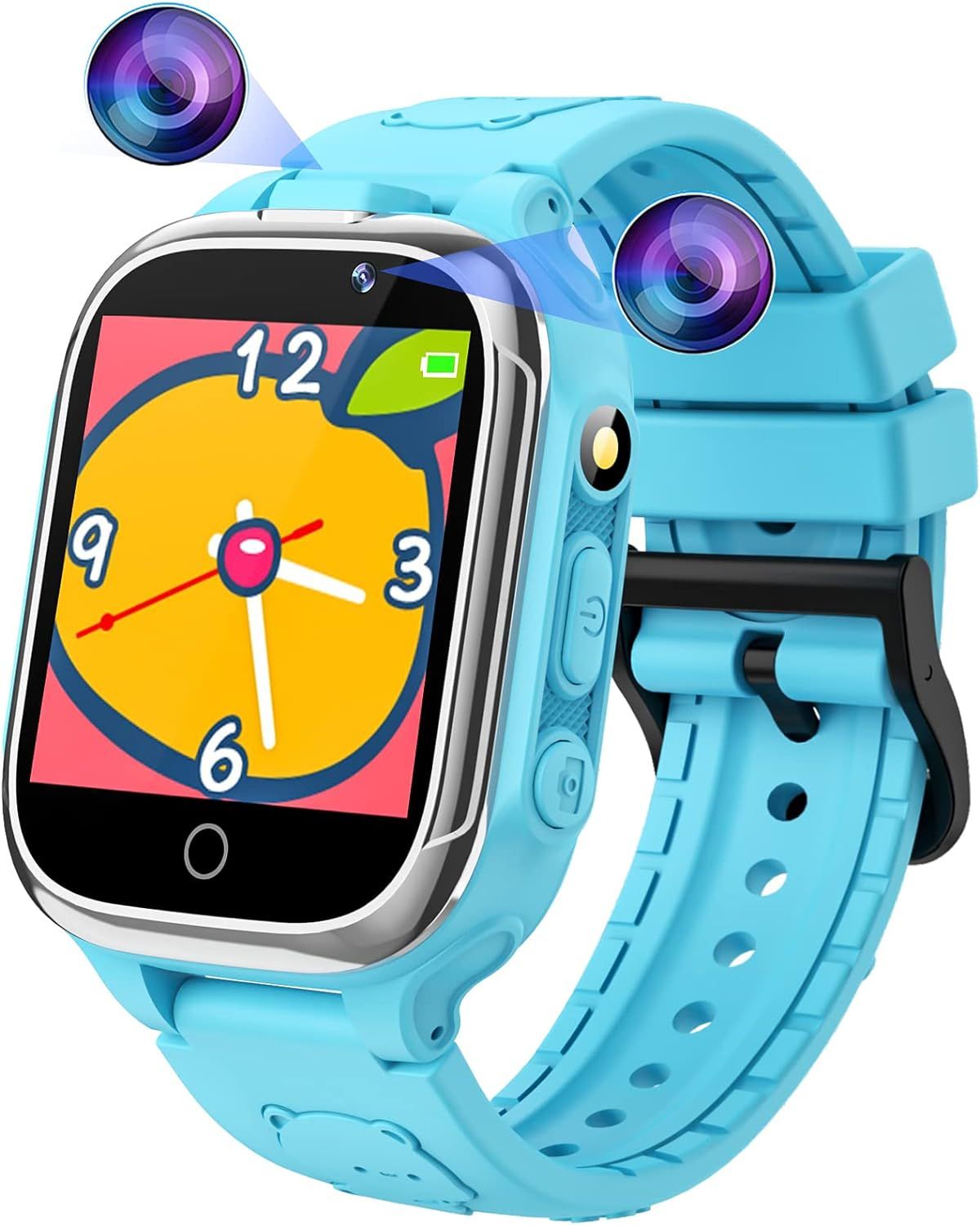 Vendos85 Smartwatch for Kids with 24 Games, Podometer, Calorie Tracker, 2 Cameras, Blue