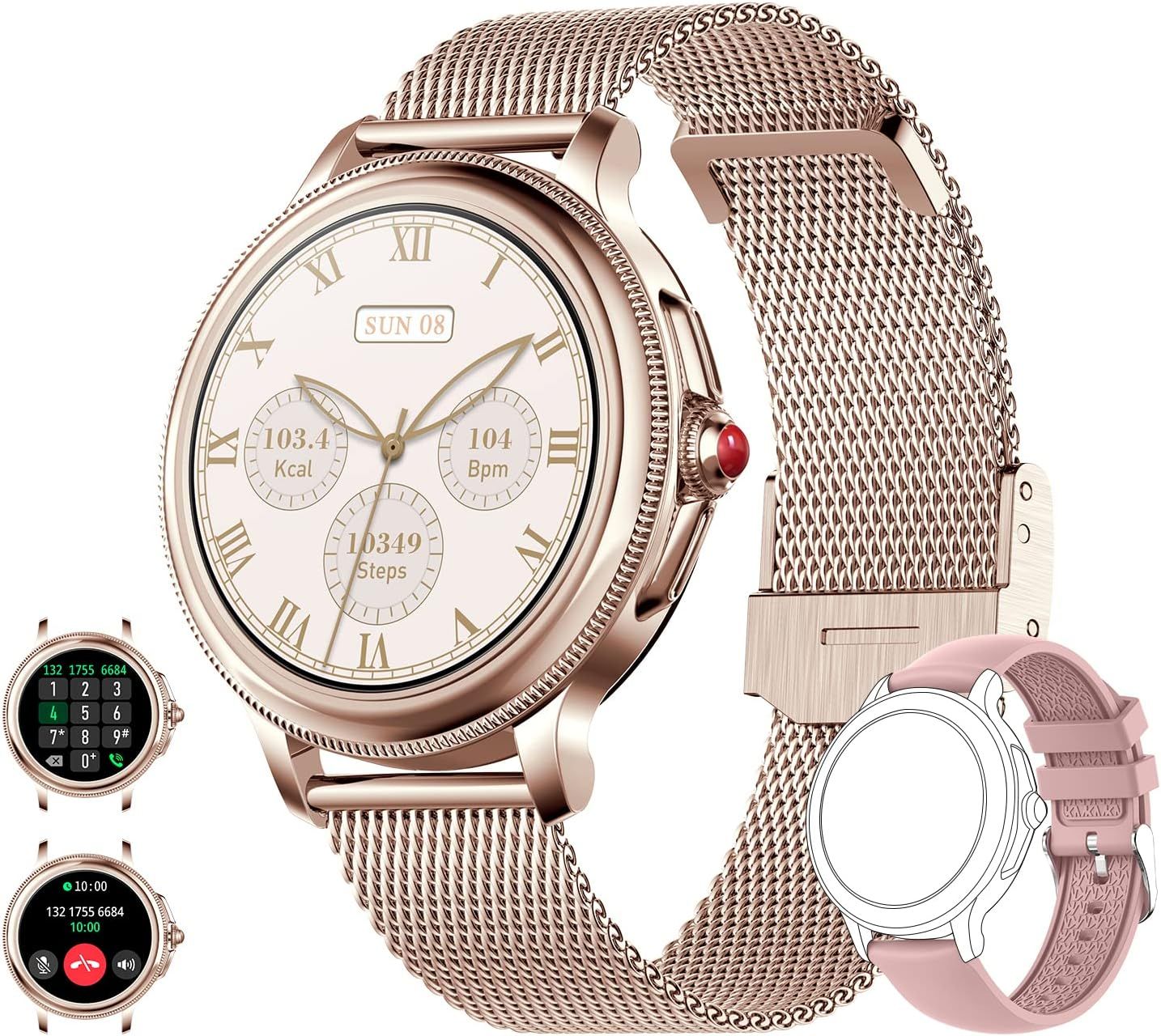 Vendos85 Women's Smartwatch with Bluetooth Calling and Voice Assistant