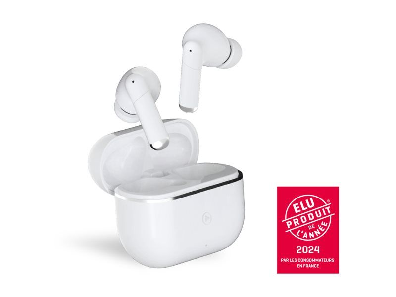 Force Play II Wireless Earbuds - Active Noise Cancelling - In-Ear - Bluetooth - White