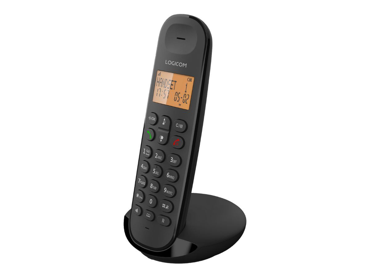 Logicom Iloa 150 - Cordless Phone with Caller ID - DECT GAP - Three-way Calling - Black