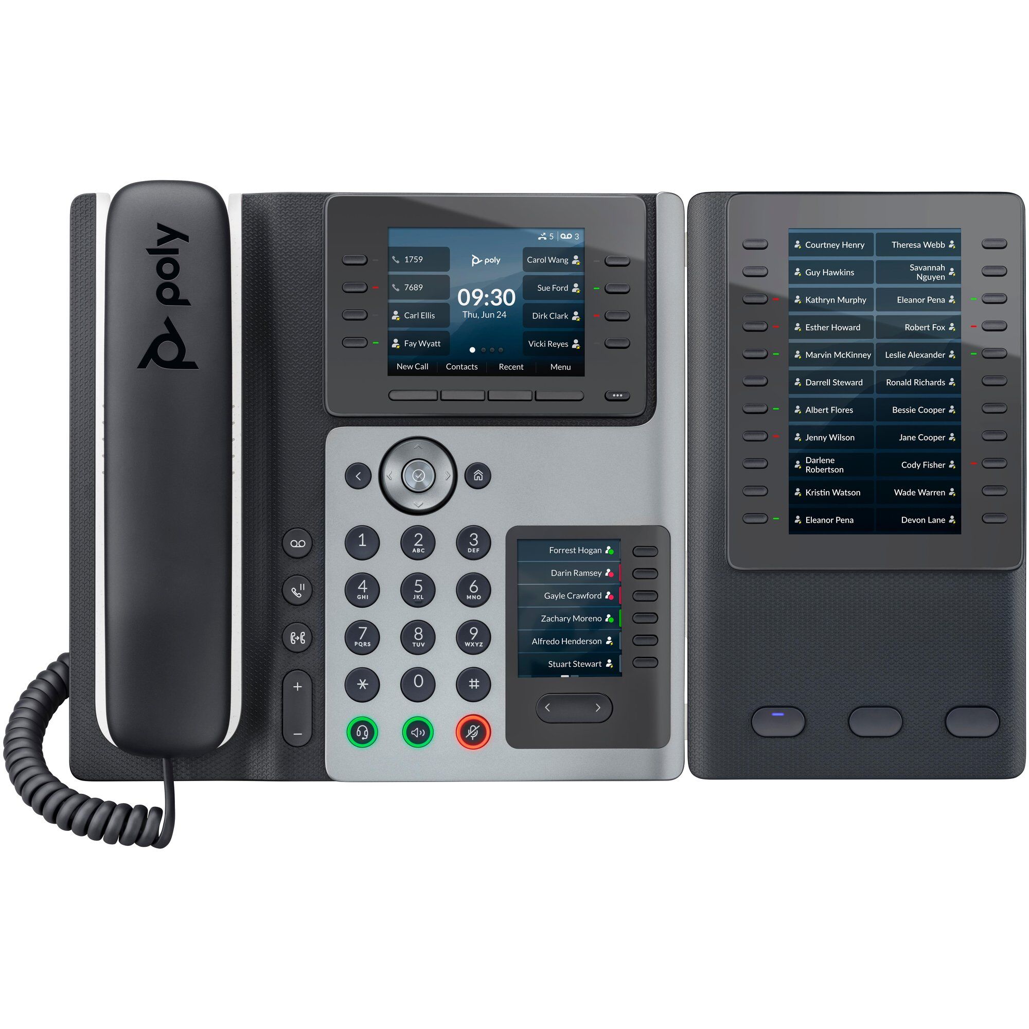 HP Poly Edge E400 VoIP Phone - Caller ID/Call in Progress - 3-Way Conference Call - SIP, SDP - Black