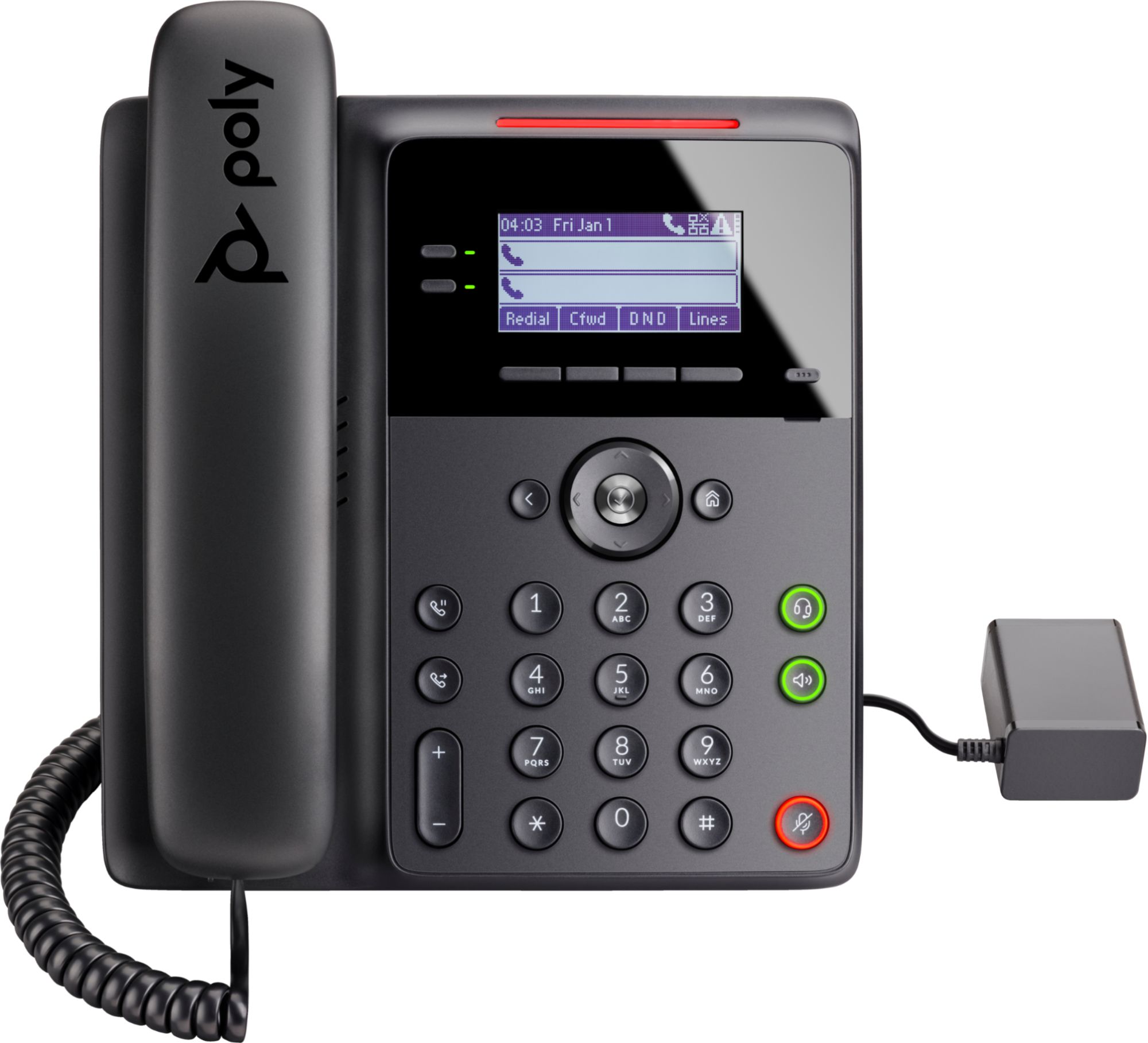 Téléphone VoIP HP Poly Edge B30 - Capacité d'appel à 5 voies - SIP - 16 lignes - Noir
