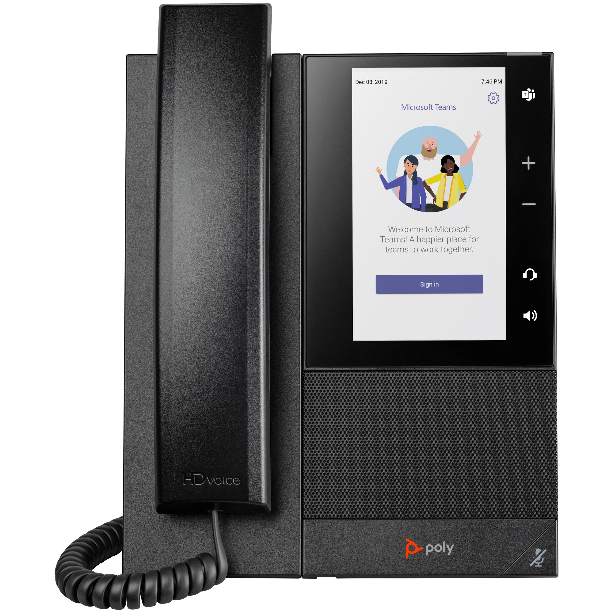 Teléfono multimedia profesional HP Poly CCX 505 para Microsoft Teams y compatible PoE