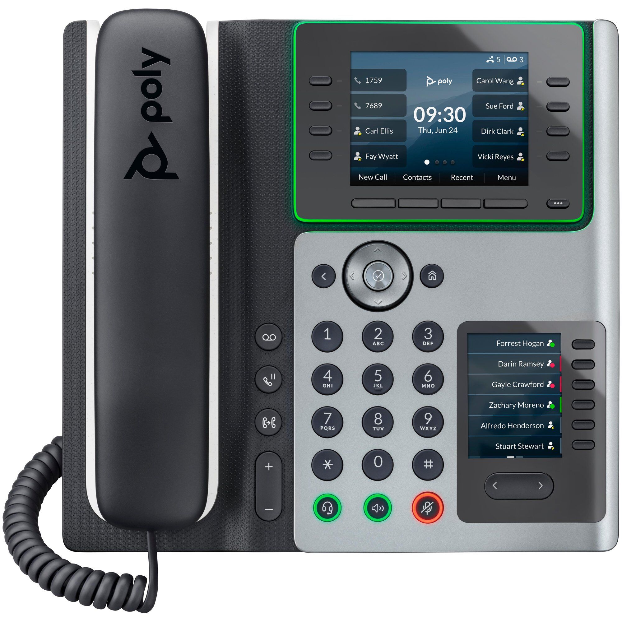 HP Poly Edge E450 - VoIP Phone with Caller ID/Incoming Call Hold - 3-Way Calling Capability - SIP, SDP - Midnight Blue, White