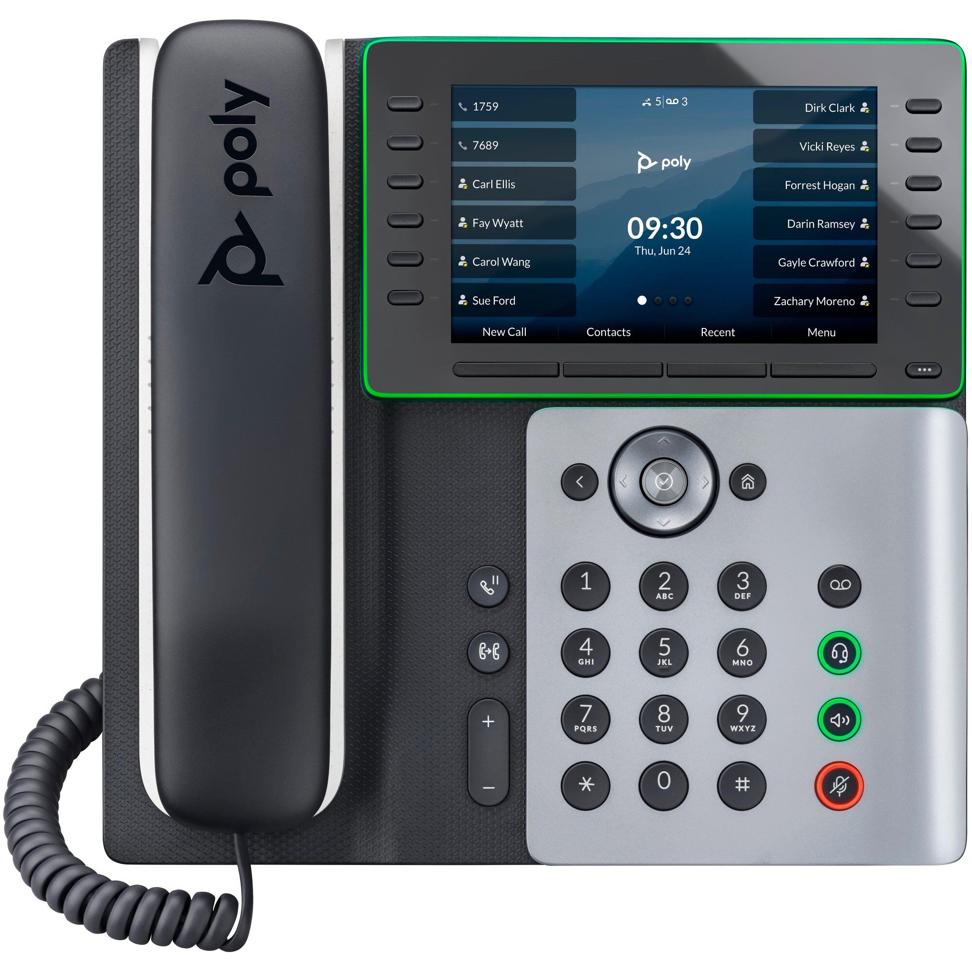 HP Poly Edge E550 VoIP Phone - Caller ID/Call in Progress - 3-Way Calling - SIP, SDP - Midnight Blue, White