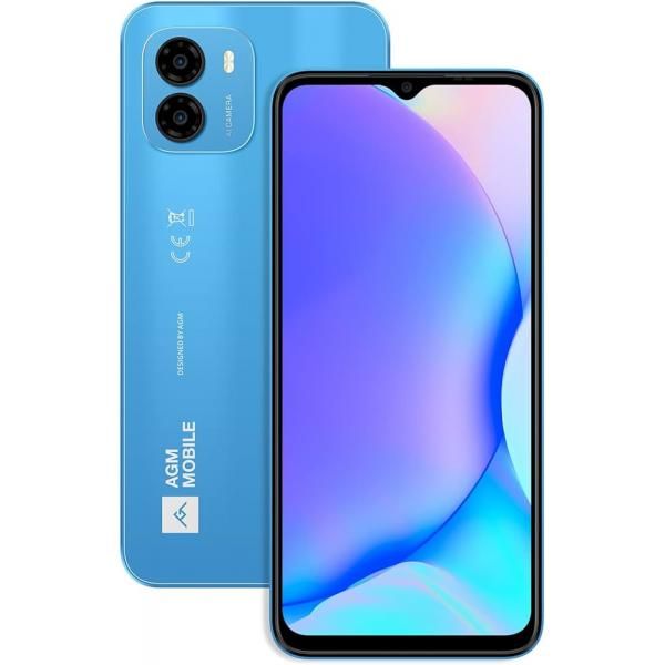 AGM Note N1 - 6.52" Double SIM, Android 13, 4G, 8GB RAM, 128GB Storage, 4900mAh Battery, Blue