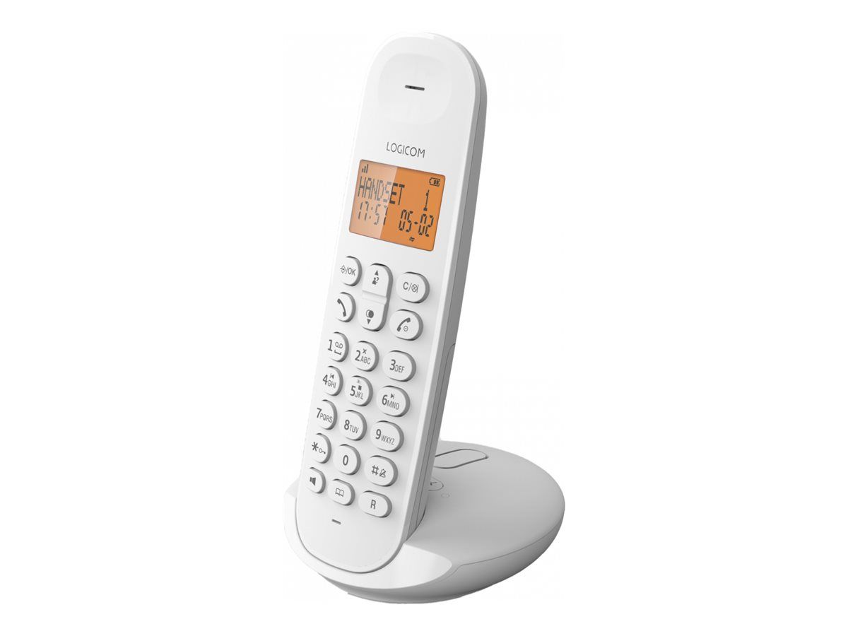 Logicom Iloa 155T Cordless Phone with Caller ID - DECTGAP Triple Handset Conference - White