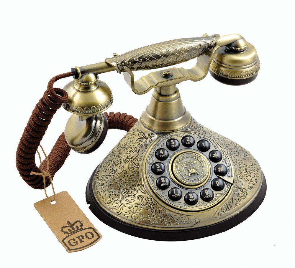 GPO Retro Dutchess Push Button Phone - Antique Gold (Size: 7x4.5x16 cm, Color: Antique Gold, Capacity: N/A)