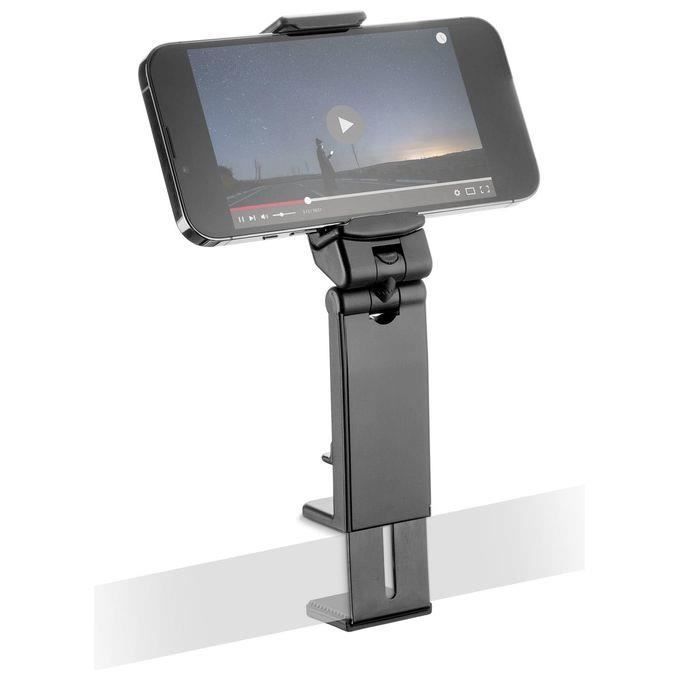 Cellularline Universal Travel Stand for Compact Smartphone - Clip with Double Joint and 360° Rotation