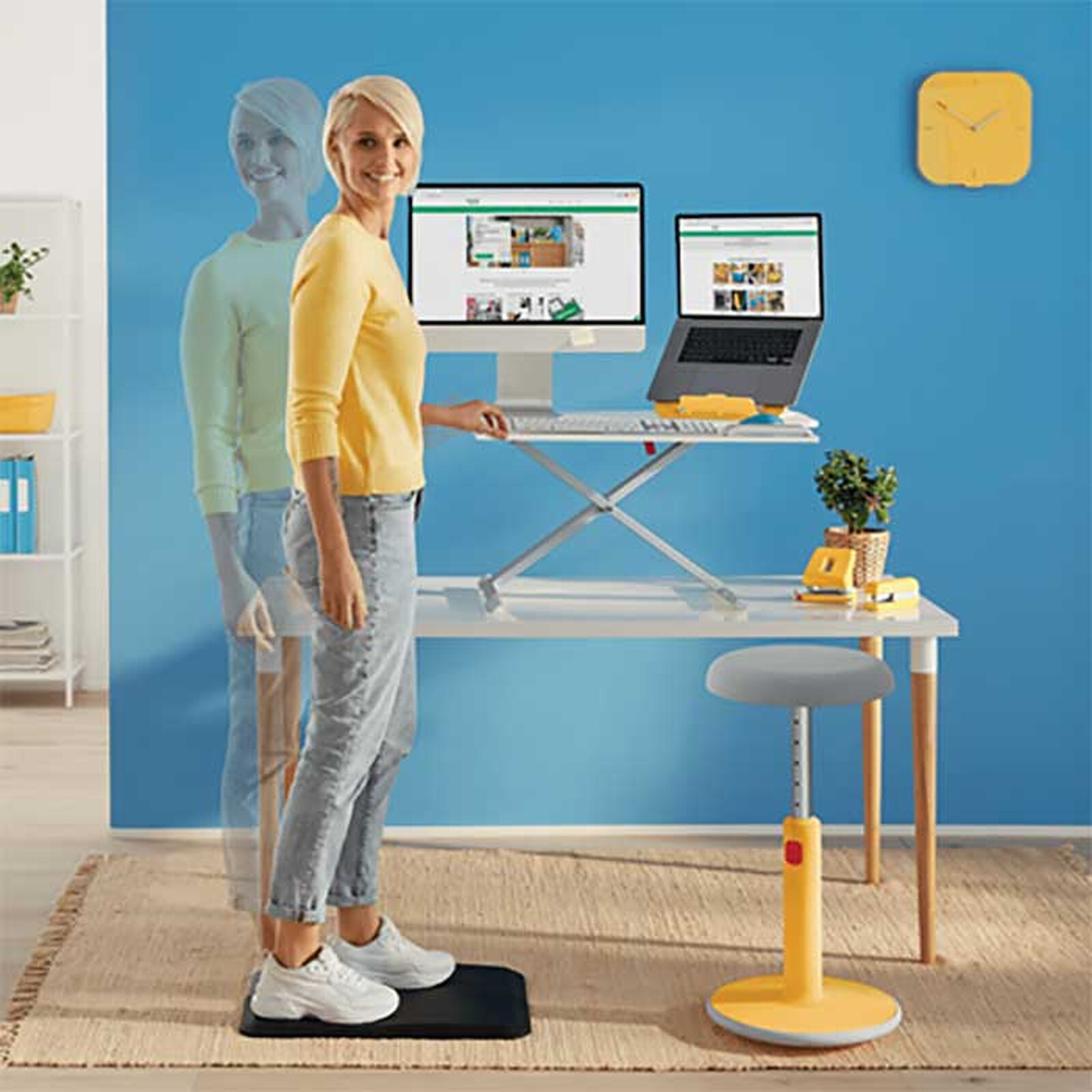 Leitz Sitting/standing workstation with sliding table top Ergo Cosy