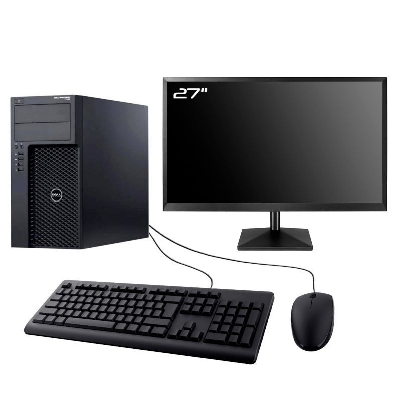 Dell Precision T1700 MT Computer - 27" Screen, Intel I5-4570, 16GB RAM, 240GB SSD, Windows 11