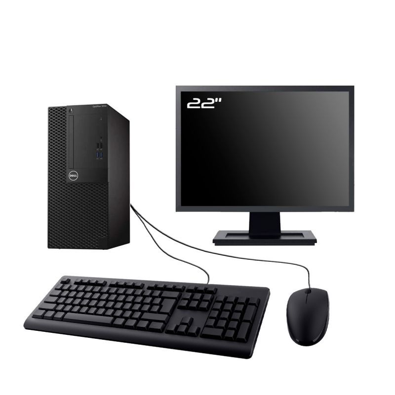 Dell OptiPlex 3050 MT Desktop Computer - 22" Screen, Intel i7-6700, 16GB RAM, 960GB SSD, Windows 11