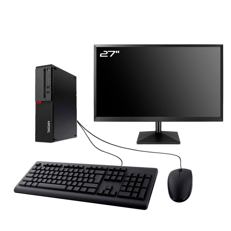 Lenovo M710s SFF Desktop PC - 27" Screen, Intel Core i4400, 16GB RAM, 960GB SSD, WiFi