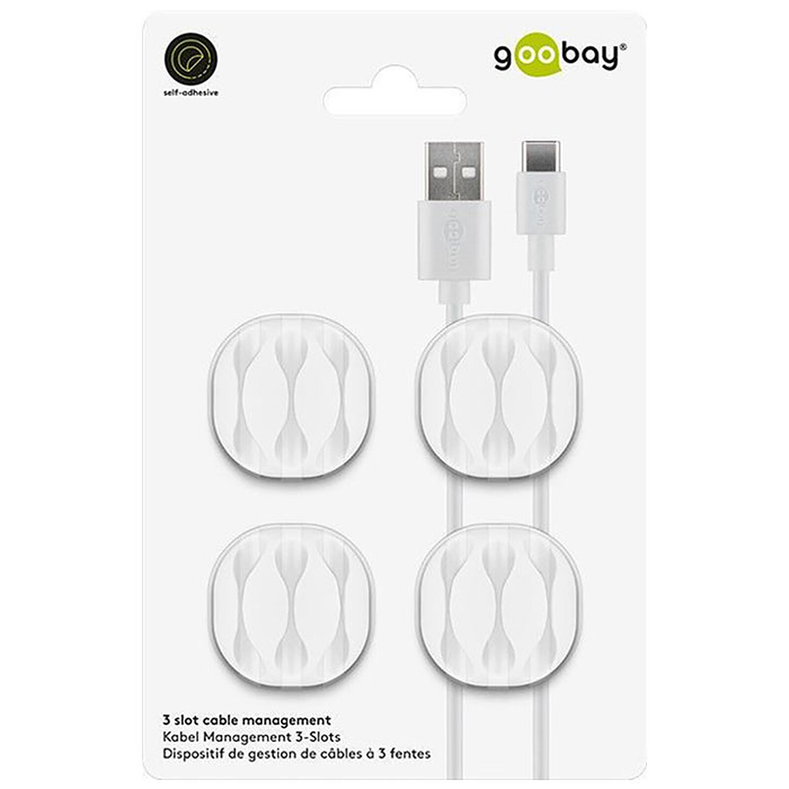 Goobay 3 Slot Cable Management - White