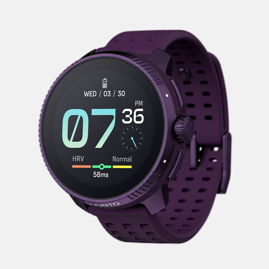 Suunto Race Watch - Reinforced Polyamide with Glass Fiber - Sport Watch with Silicone Strap - Size: Wrist 125-175mm - 1.43" Display - 32GB - Bluetooth - 69g - Amethyst Titan
