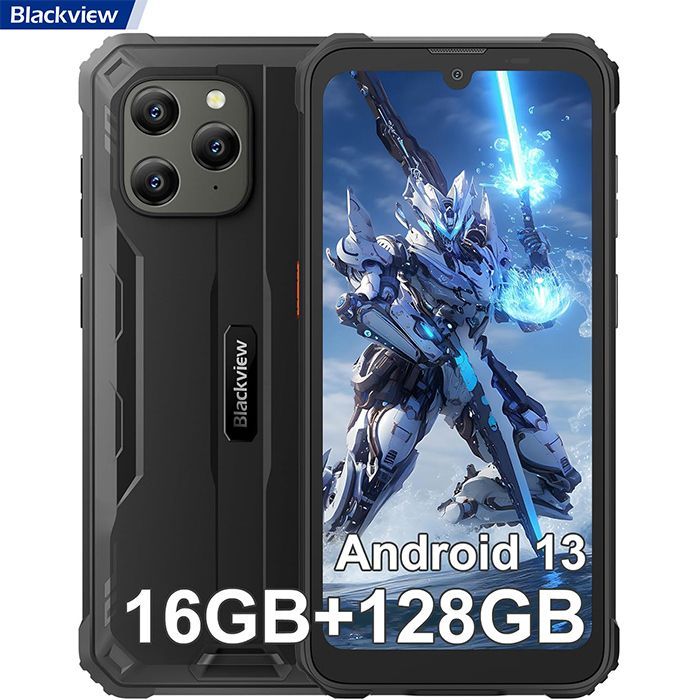 Blackview BV5300 Plus - 6.1" Android 13 Phone, 16GB+128GB, 6580mAh Battery, IP68 Waterproof, Face ID