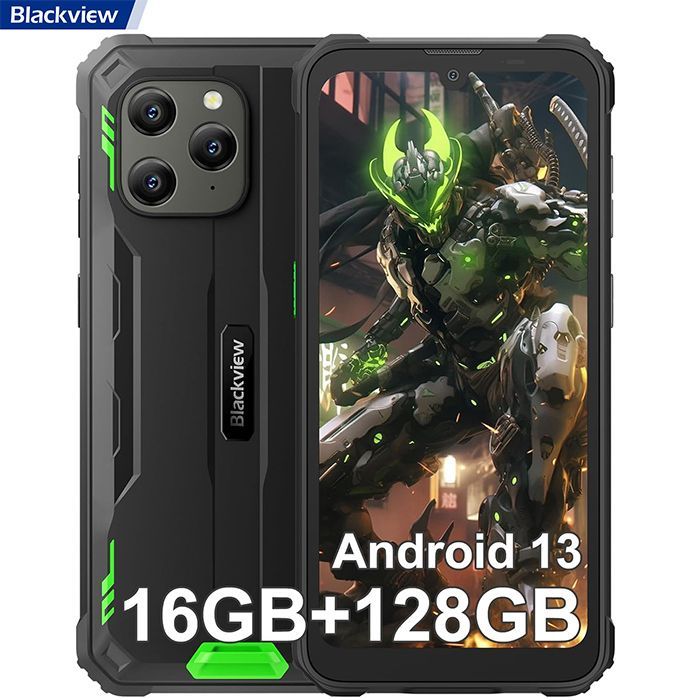 Blackview BV5300 Plus - 6.1" Android 13 Phone, 16GB+128GB, 6580mAh Battery, IP68 Waterproof, Face ID