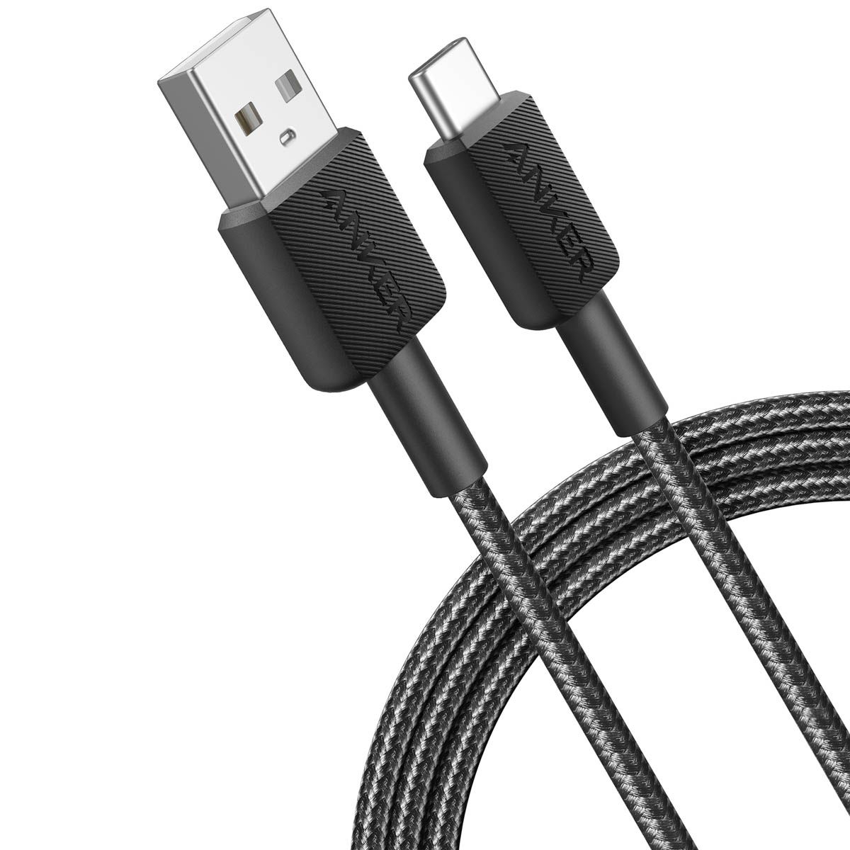 Anker 322 USB-A to USB-C Cable, Nylon Braided, 1.8m, Black
