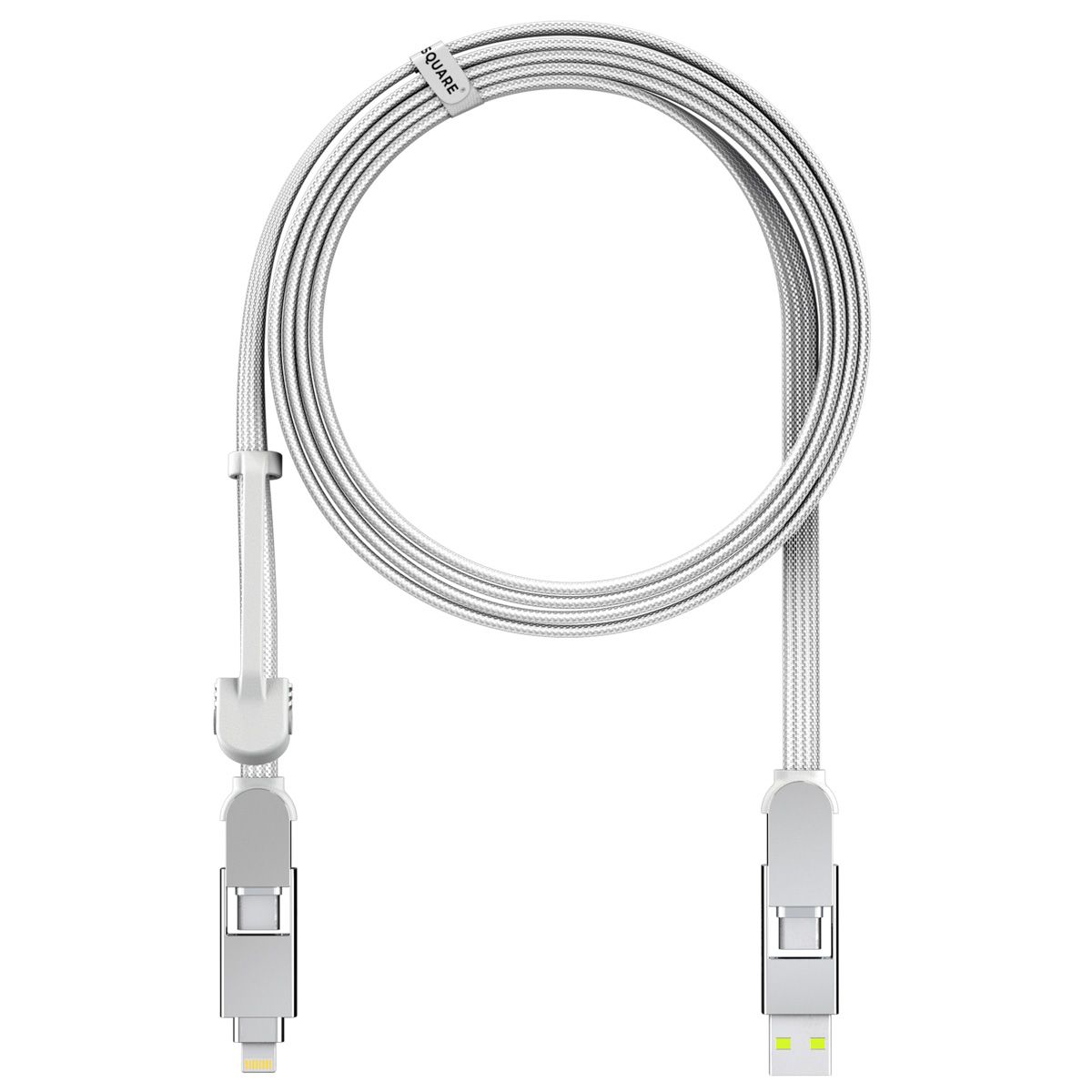 Rolling Square Incharge® XL 6-in-1 Quick Charge Cable, 2 Meter, White