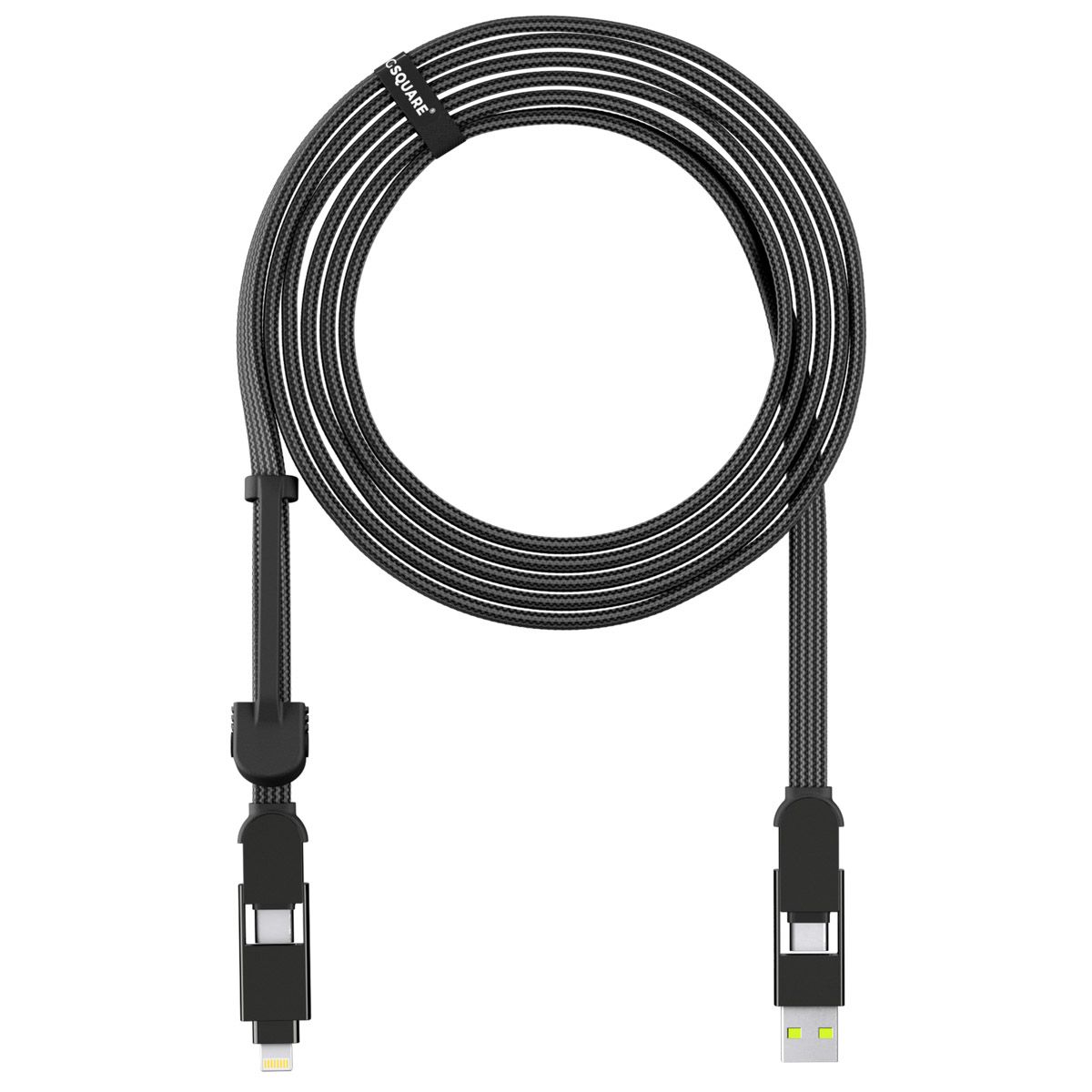 Rolling Square Incharge® XL 6-in-1 Quick Charge Cable 3 Meter Black