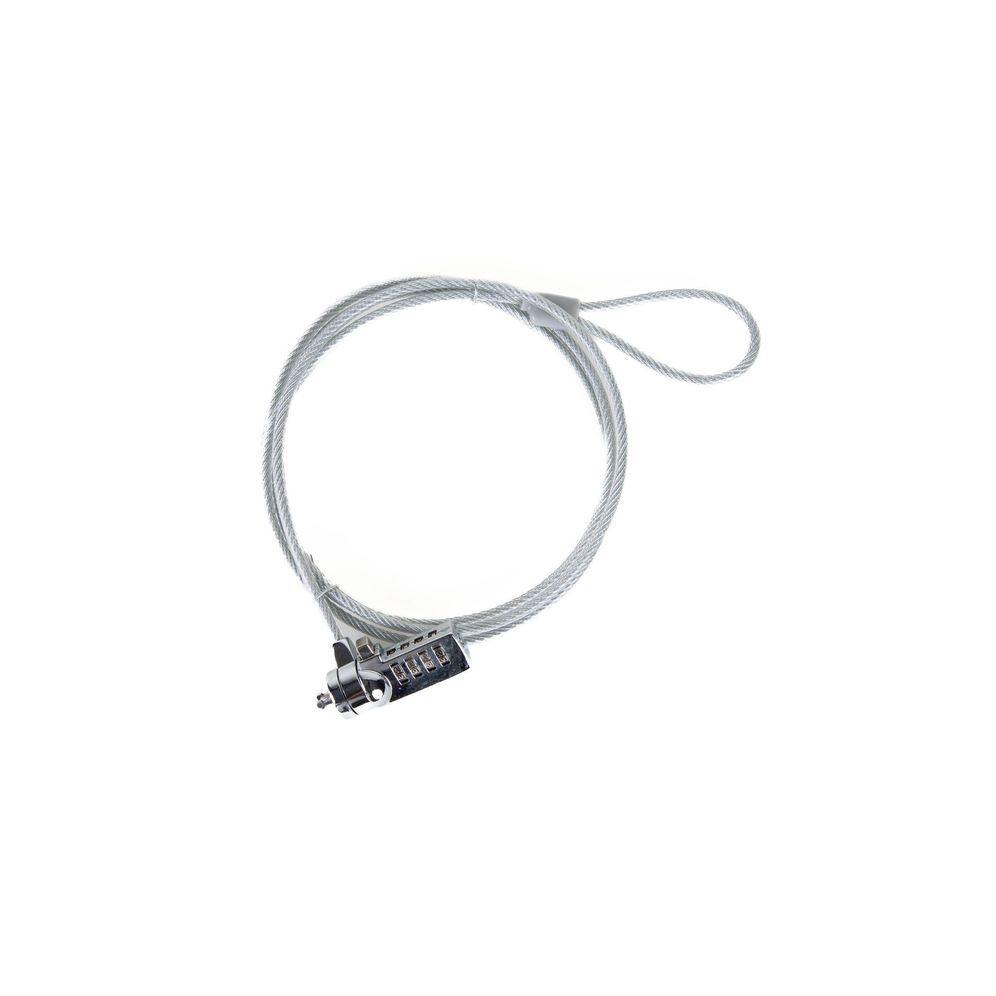 Igual Secure 4D Anti-Theft Cable Lock, Silver, 1.5m