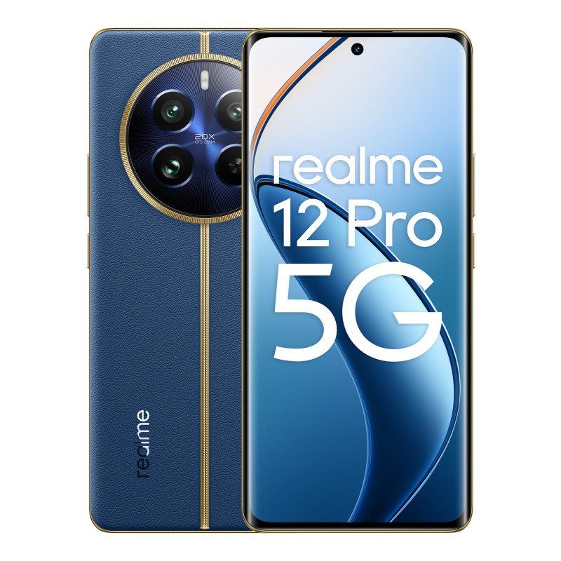 Realme 12 Pro - Pantalla de 6,7', 12GB de RAM, 256GB, 5G, USB Tipo-C, Cámara trasera triple de 50MP, Batería de 5000mAh, Azul