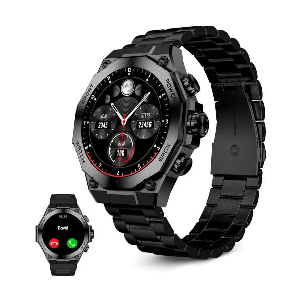 KSIX Smartwatch Titanium - Heart Rate Monitoring - Sleep Tracking - Black