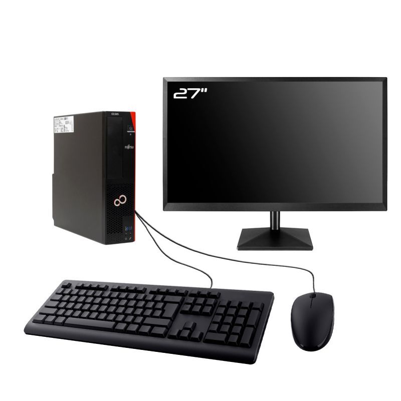 Computadora Fujitsu Celsius J580 SFF - Pantalla de 27'', Intel i5-8400, 16GB de RAM, 960GB SSD, Windows 11