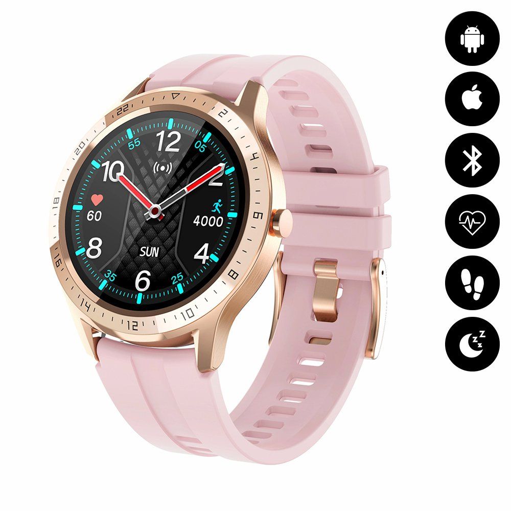 Evetane Smartwatch with Bluetooth Activity Tracking - Rose