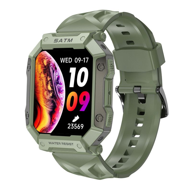 Rainbuvvy Smartwatch Pg333, 1.92-inch, 330mAh, Health Monitoring, 100+ Sports Modes, Green