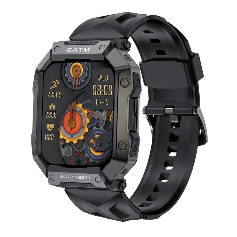 Rainbuvvy Smartwatch PG333, 1.92-inch, 330mAh, Health Monitoring, 100+ Sports Modes, Black