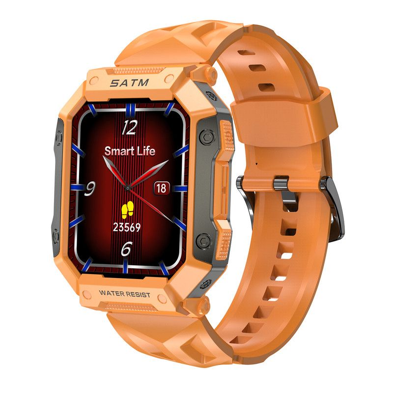 Rainbuvvy Smartwatch PG333, 1.92-inch, 330mAh Battery, Health Monitoring, 100+ Sports Modes, Orange