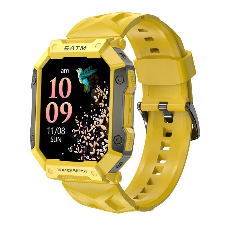 Rainbuvvy Smartwatch Pg333, 1.92-inch, 330mAh, Health Monitoring, 100+ Sports Modes, Yellow
