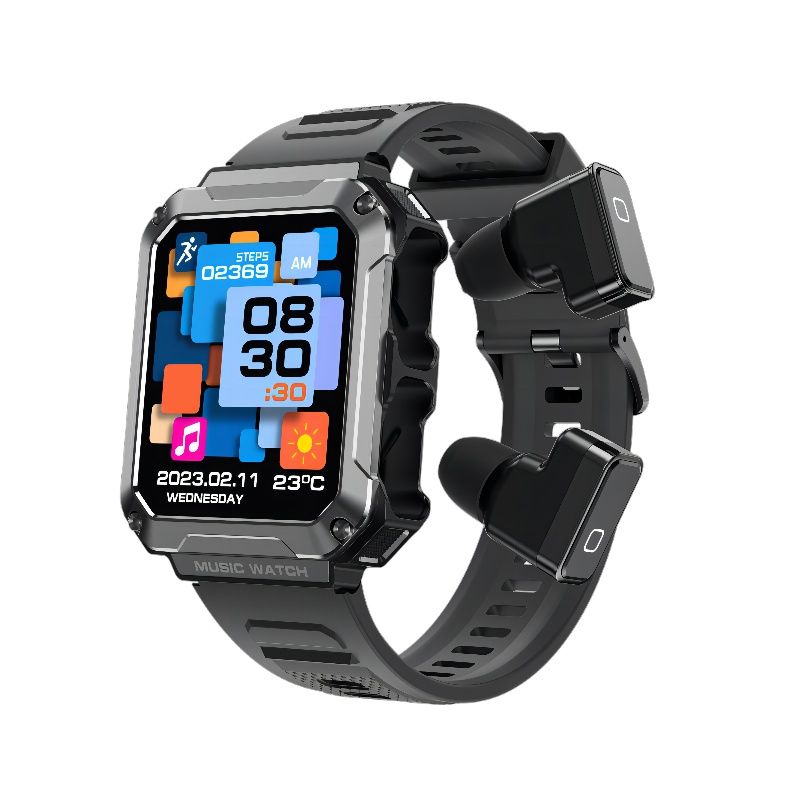Rainbuvvy T93 Smartwatch - Pantalla de 1,96 pulgadas, 4GB de memoria, Bluetooth, Monitor de frecuencia cardíaca, Seguimiento del sueño, Contador de pasos, Modo deportivo, Control de música, Batería de 400 mAh