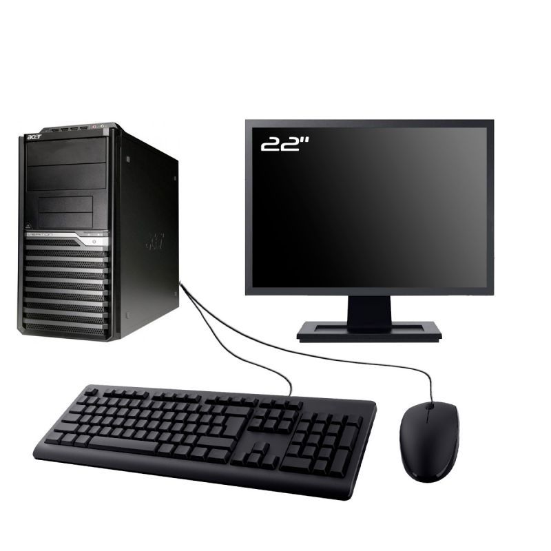 PC de escritorio Acer Veriton M430G MT - Pantalla de 22', Procesador AMD Athlon II X2 260, 8 GB de RAM, 960 GB SSD, Windows 10, WiFi